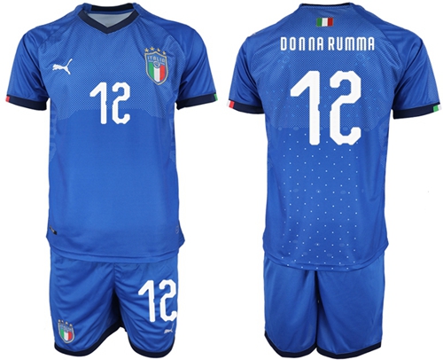 Italy #12 Donna Rumma Home Soccer Country Jersey